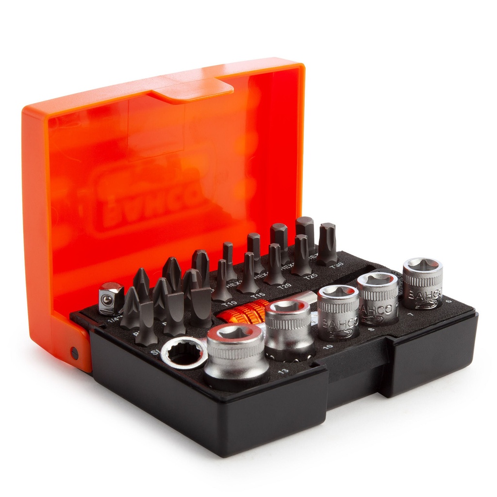 2058/S26 1/4 INCH DRIVE RATCHET SOCKET BIT SET (26 PC)