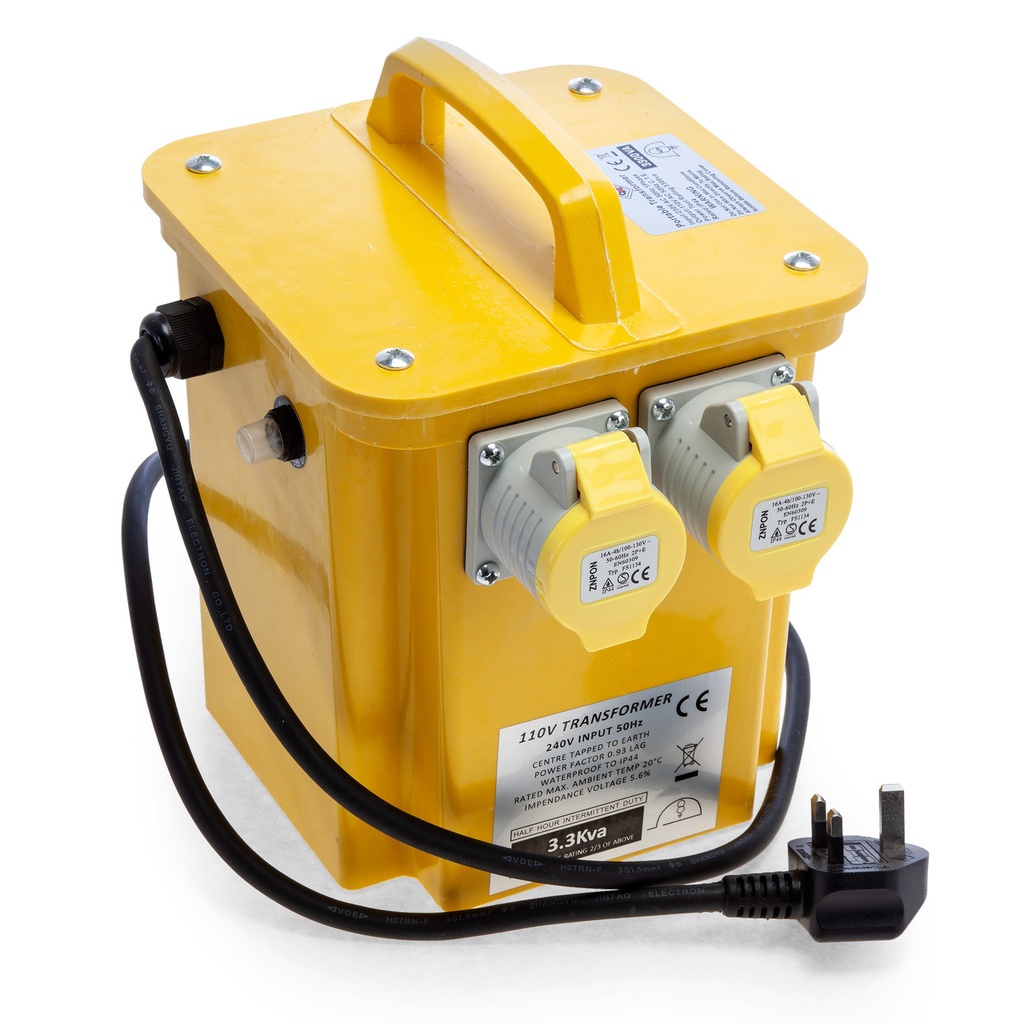 10961 TRANSFORMER 3.3KVA 2 X 16AMP OUTLETS 1.5M CABLE 110V