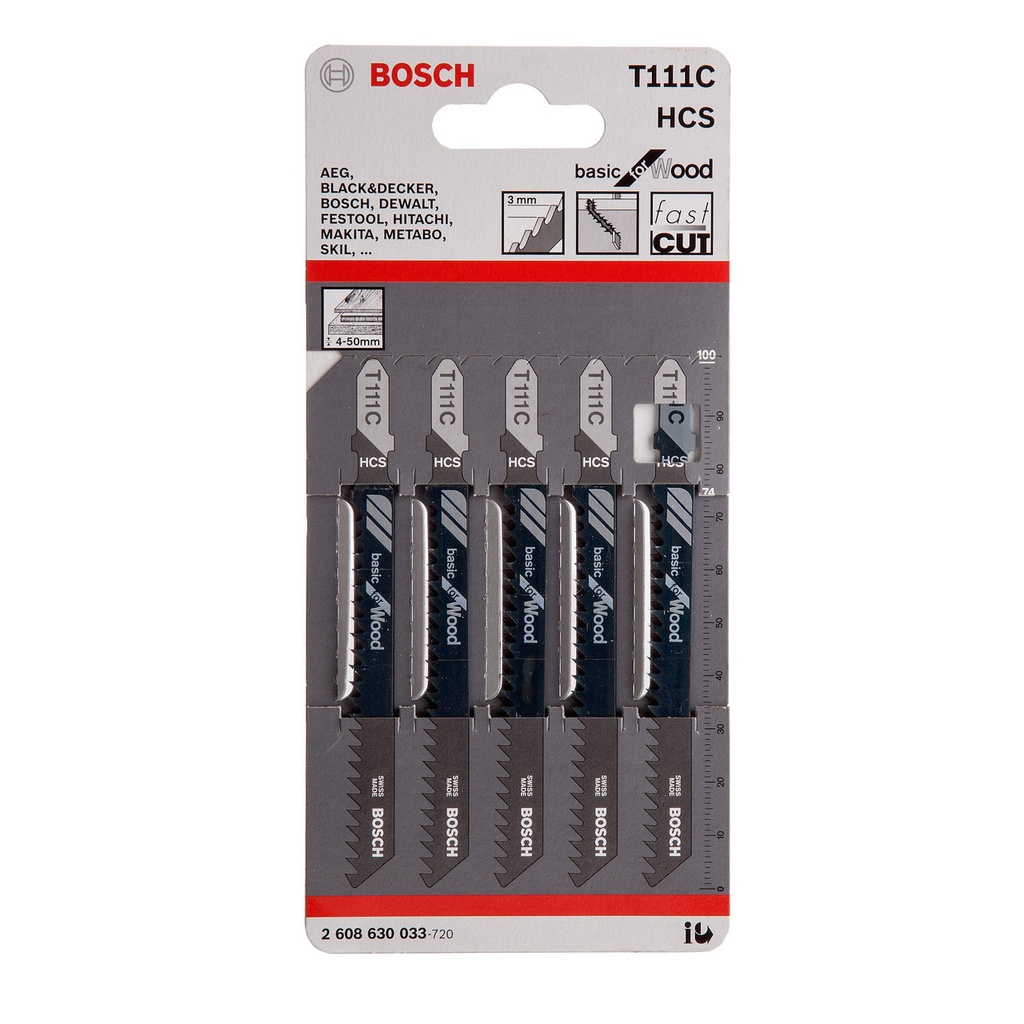 2608630033 T111C JIGSAW BLADE COARSE CUT FOR WOOD (5 PK)