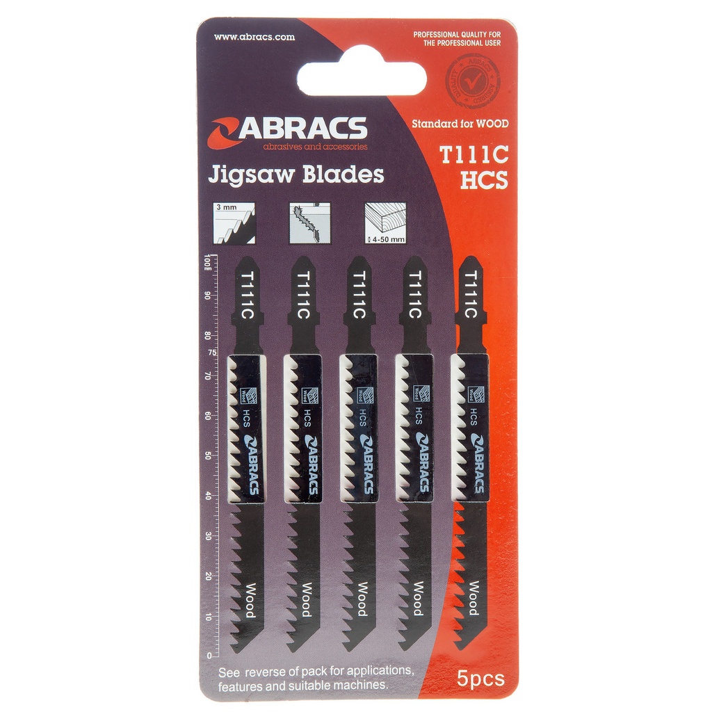 T111C JIGSAW BLADE COARSE CUT FOR WOOD 4 - 50MM (5 PK)