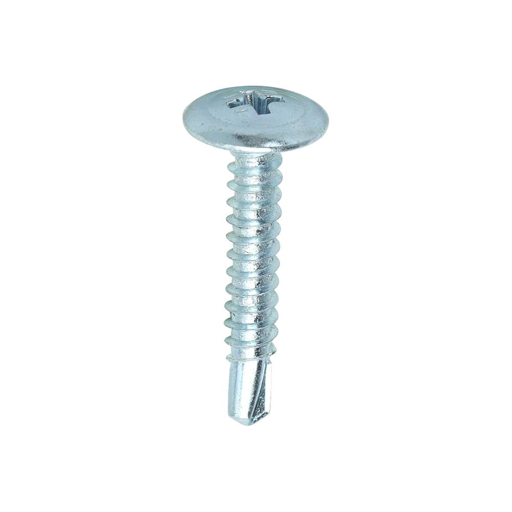 Self-Drilling Wafer Head Silver Screws - 4.2 x 25