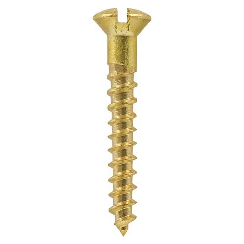 Solid Brass Round Head Woodscrews - 6 x 1