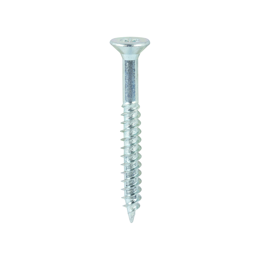 Twin-Threaded Countersunk Silver Woodscrews - 10 x 1 3/4