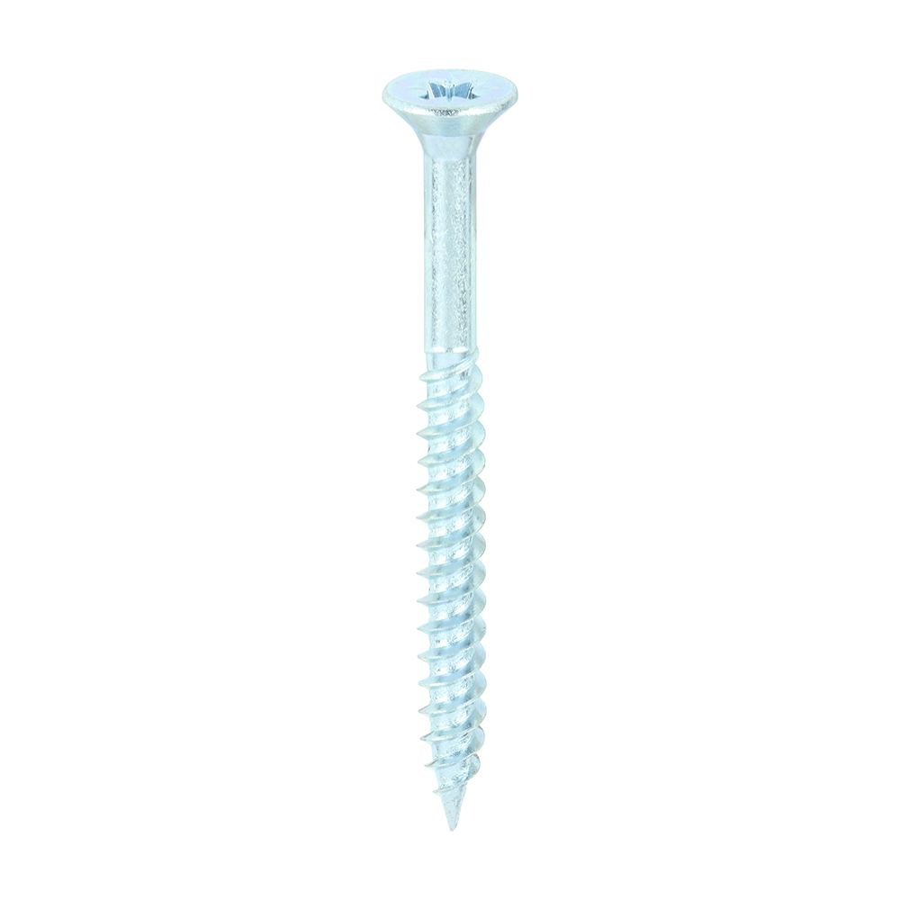 Twin-Threaded Countersunk Silver Woodscrews - 12 x 2 1/2
