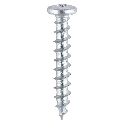 Window Fabrication Screws Friction Stay Shallow Pan with Serrations PH Single Thread Gimlet Point Zinc - 4.8 x 30