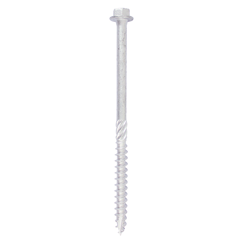 Heavy Duty Timber Screws Hex Flange Head Exterior Silver - 8.0 x 100