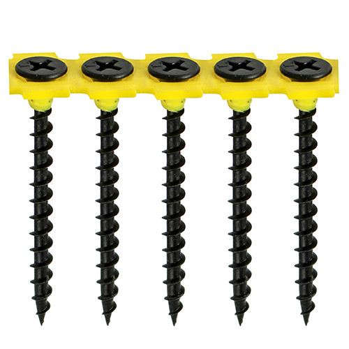[TIM100036] Collated Drywall Coarse Thread Bugle Head Black Screws - 3.5 x 38