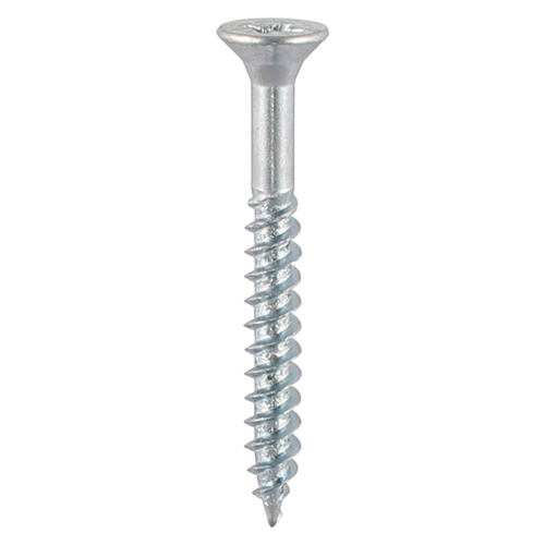[TIM100146] Twin-Threaded Countersunk Silver Woodscrews - 8 x 3