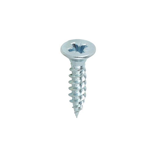 [TIM100173] Twin-Threaded Countersunk Silver Woodscrews - 12 x 1