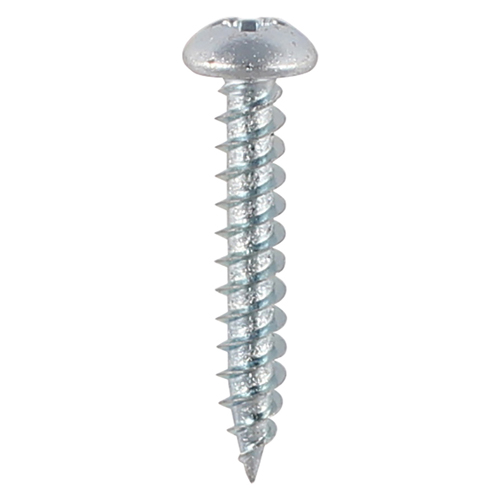 [TIM100213] Twin-Threaded Round Head Silver Woodscrews - 6 x 5/8