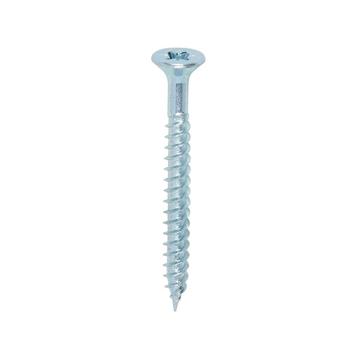 [TIM100281] Twin-Threaded Countersunk Silver Woodscrews - 7 x 1 1/2