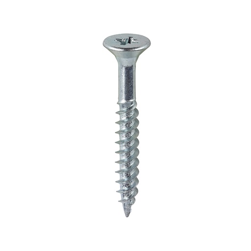 [TIM100354] Twin-Threaded Countersunk Silver Woodscrews - 10 x 1 1/2