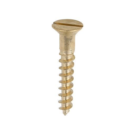 [TIM100358] Solid Brass Countersunk Woodscrews - 10 x 1 1/4