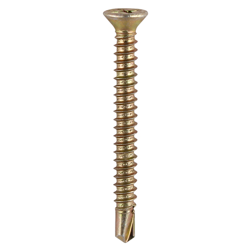 [TIM100457] Window Fabrication Screws Countersunk PH Self-Tapping Self-Drilling Point Yellow - 3.9 x 38