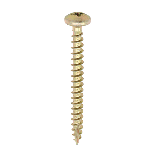 [TIM100901] Classic Multi-Purpose Pan Head Gold Woodscrews - 4.0 x 50