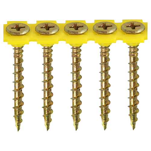 [TIM100973] Collated Solo Countersunk Gold Woodscrews - 4.2 x 40