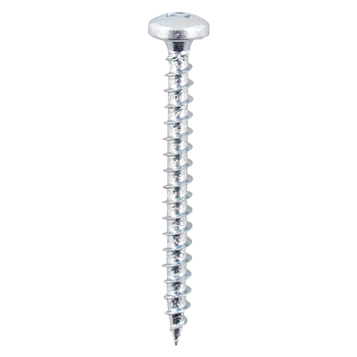 [TIM101094] Solo Pan Head Silver Woodscrews - 5.0 x 40