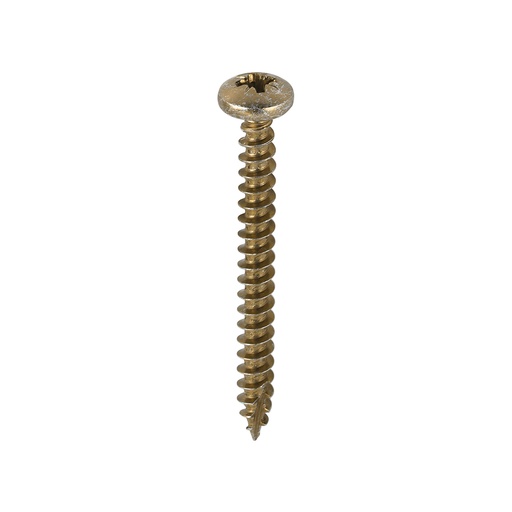 [TIM101117] Classic Multi-Purpose Pan Head Gold Woodscrews - 5.0 x 50