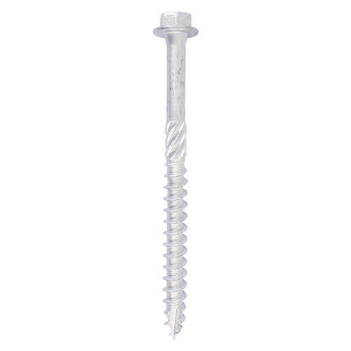 [TIM101404] Hex Flange Head Exterior Silver Timber Screws  - 6.0 x 40