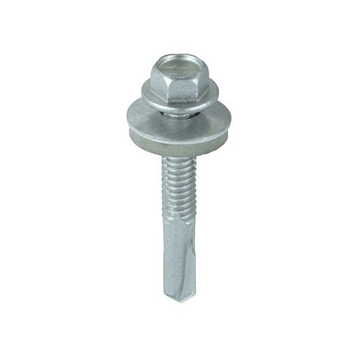 [TIM101582] Self-Drilling Heavy Section Screws Exterior Silver with EPDM Washer - 5.5 x 38