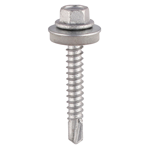 [TIM101609] Self-Drilling Light Section Screws Exterior Silver with EPDM Washer - 5.5 x 38