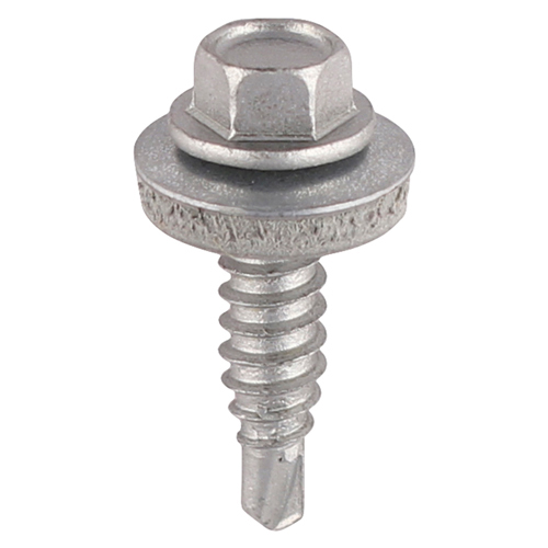 [TIM101649] Sheet Steel Stitching Screws Exterior Silver with EPDM Washer - 6.3 x 25