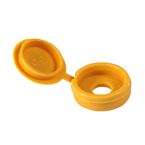 [TIM101657] Hinged Screw Caps Small Yellow - To fit 3.0 to 4.5 Screw