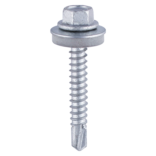 [TIM101732] Self-Drilling Heavy Section Silver Screws with EPDM Washer - 5.5 x 55