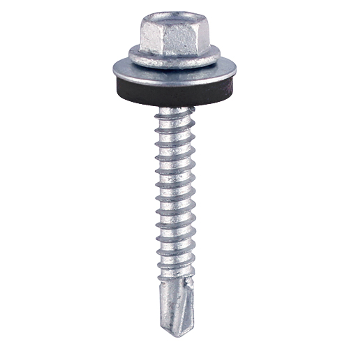 [TIM101742] Self-Drilling Light Section Silver Screws with EPDM Washer - 5.5 x 50