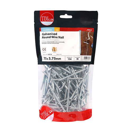 [TIM1300418] TIMCO Round Wire Nails Galvanised - 75 x 3.75