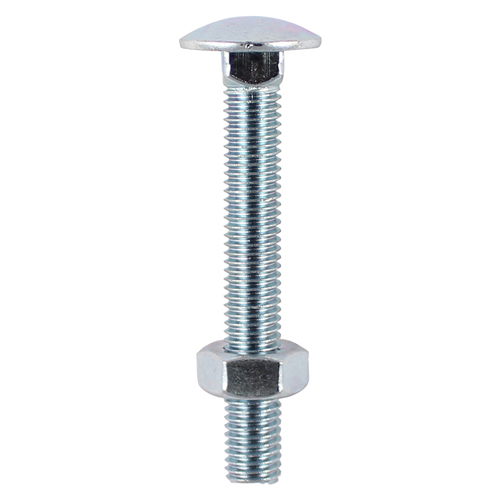 [TIM110102] Carriage Bolts DIN603 & Hex Full Nut DIN934 Silver - M6 x 40