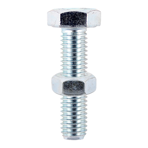 [TIM110432] Set Screws DIN933 Grade 8.8 & Hex Nut DIN934 Silver - M10 x 25