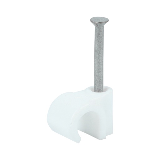 [TIM110699] Round Cable Clips White - To fit 7.0mm