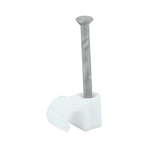 [TIM110700] Round Cable Clips White - To fit 5.0mm