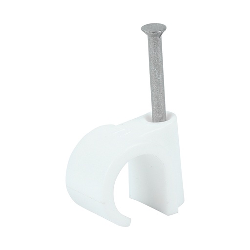 [TIM110702] Round Cable Clips White - To fit 14.0mm