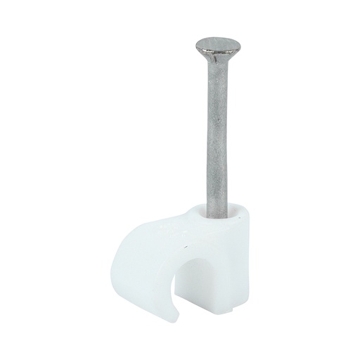 [TIM110705] Round Cable Clips White - To fit 6.0mm