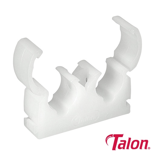 [TIM111666] Talon Double Hinged Pipe Clips White - 15mm