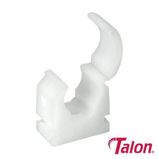 [TIM111668] Single Hinged Pipe Clips White - 15mm