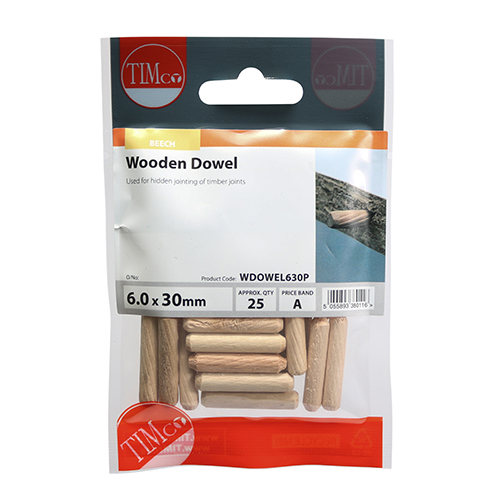 [TIM171323] Wooden Dowels - 6.0 x 30