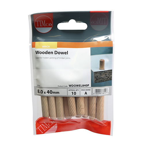 [TIM171326] Wooden Dowels - 8.0 x 40