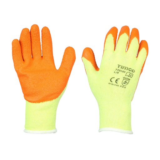 [TIM160017] Eco Grip Crinkle Latex Coated Polycotton Gloves Multi Pack - Large