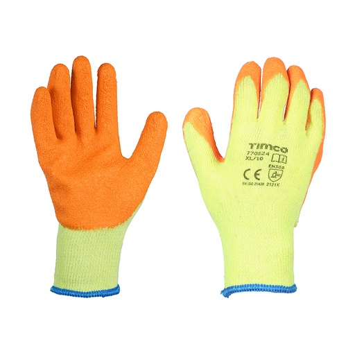 [TIM160041] Eco Grip Crinkle Latex Coated Polycotton Gloves Multi Pack - X Large