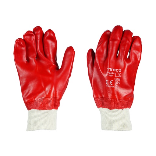 [TIM160053] PVC Grip PVC Coated Cotton Interlock Gloves - X Large