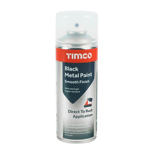 [TIM120054] <div><font color=black>Black Metal Paint - Smooth Finish 380ml</font></div>