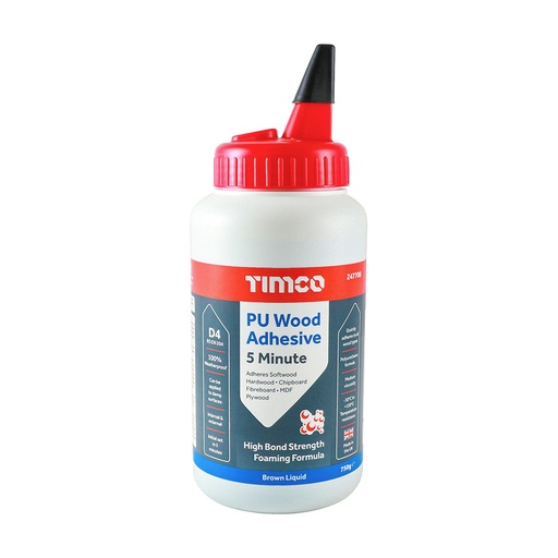 [TIM120104] 6 in 1 PU Wood Adhesive 5 Minutes Liquid Brown - 750g