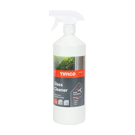 [TIM120117] A rapid drying glass cleaner that effortlessly removes dirt and grease whilst leaving a streak and static free finish. Ideal for windows and mirrors but also suitable for tiling, PC monitors and TVs.