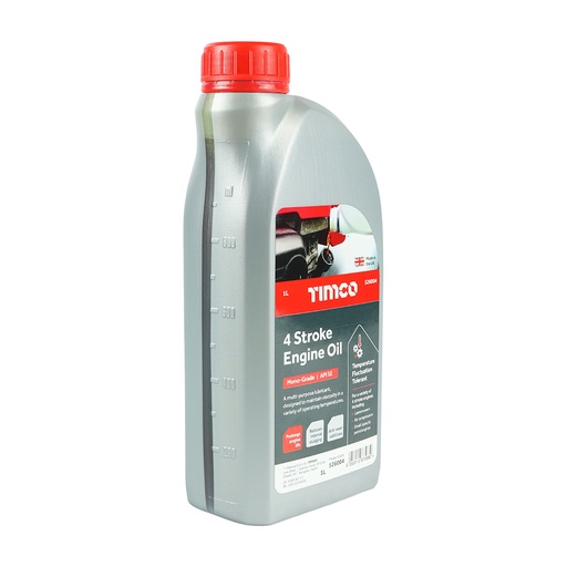 [TIM120130] 4 Stroke Engine Oil, Premium Oil for Small Petrol Engines, Lawnmower Oil - 1L