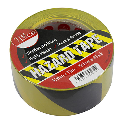 [TIM180224] Hazard Tape Yellow & Black - 33m x 50mm