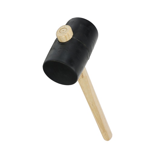 [TIM140161] Rubber Mallet, Solid Black Rubber Ash Wood Handle Mallet - 24oz