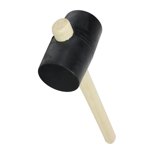 [TIM140162] Rubber Mallet, Solid Black Rubber Ash Wood Handle Mallet - 32oz